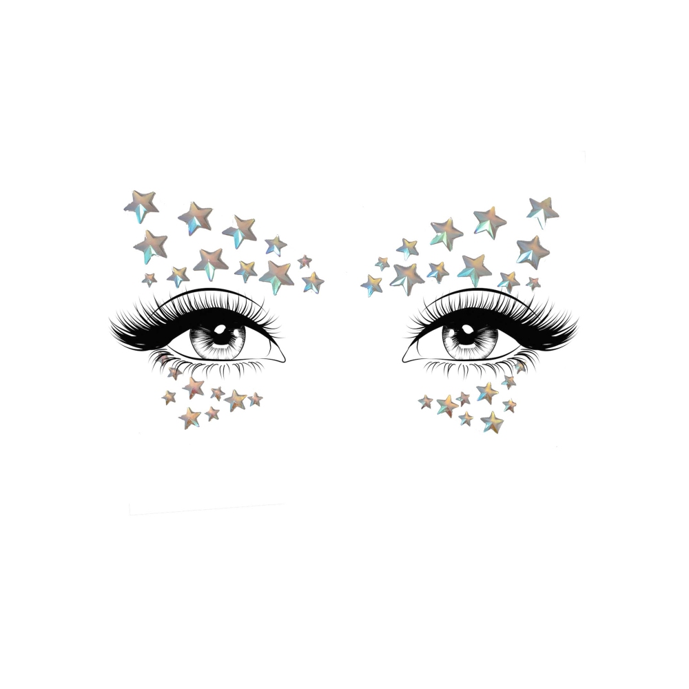 Leg Avenue - Celeste Face Jewel Diamond Sticker - Silver coloured